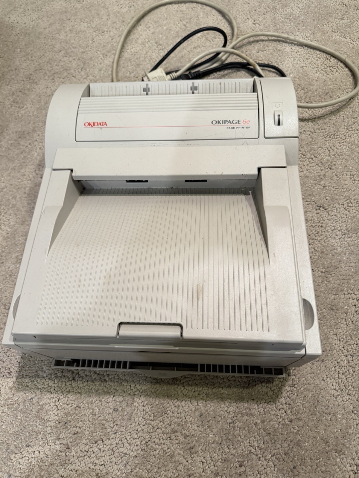 Vintage Okidata OkiPage   6e Laser Printer With CD and 6 New Toner Cartridges.
