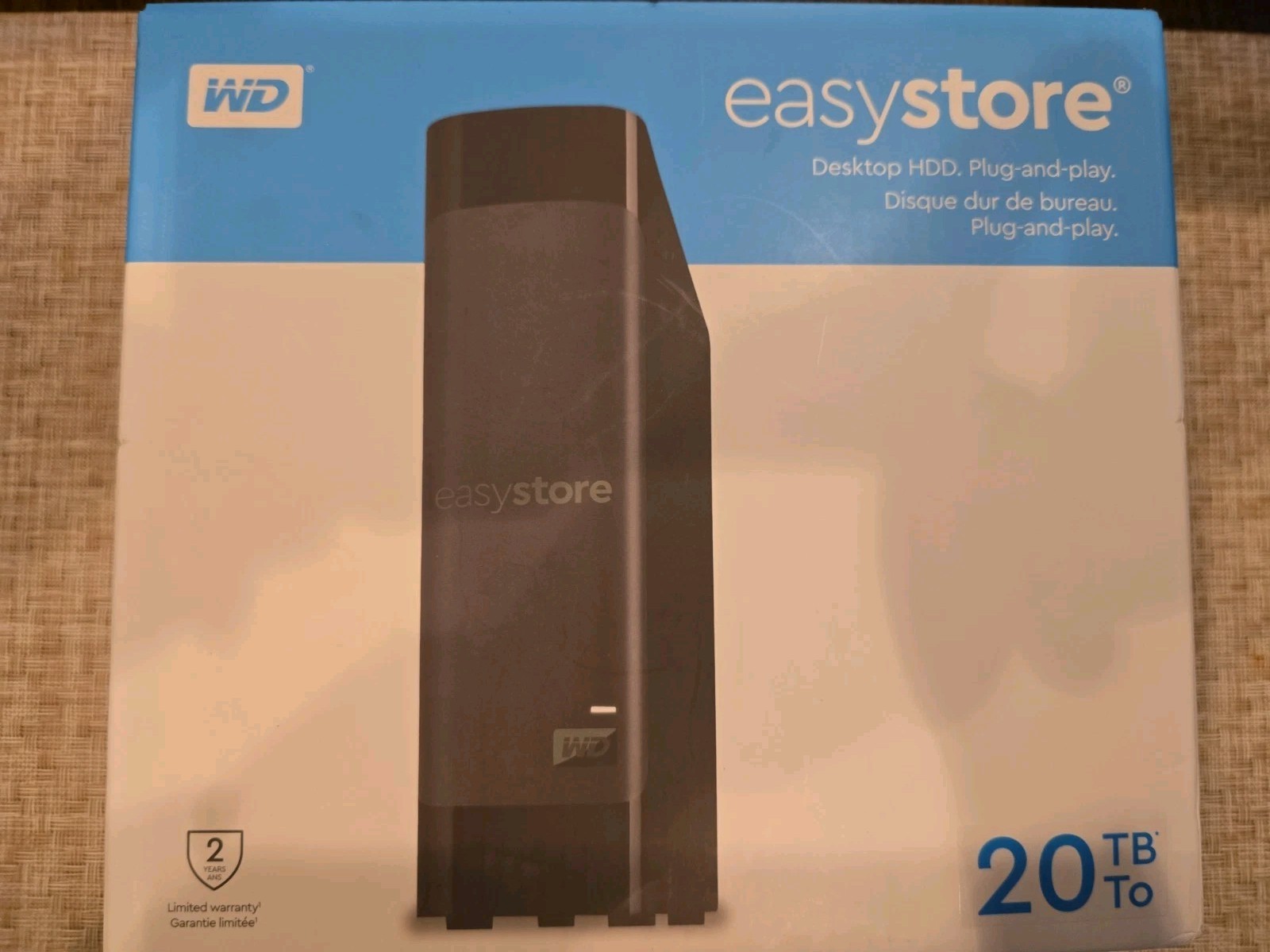 Western Digital 20TB External Hard Drive for Desktop (WDBAMA0200HBK-NESN), Black