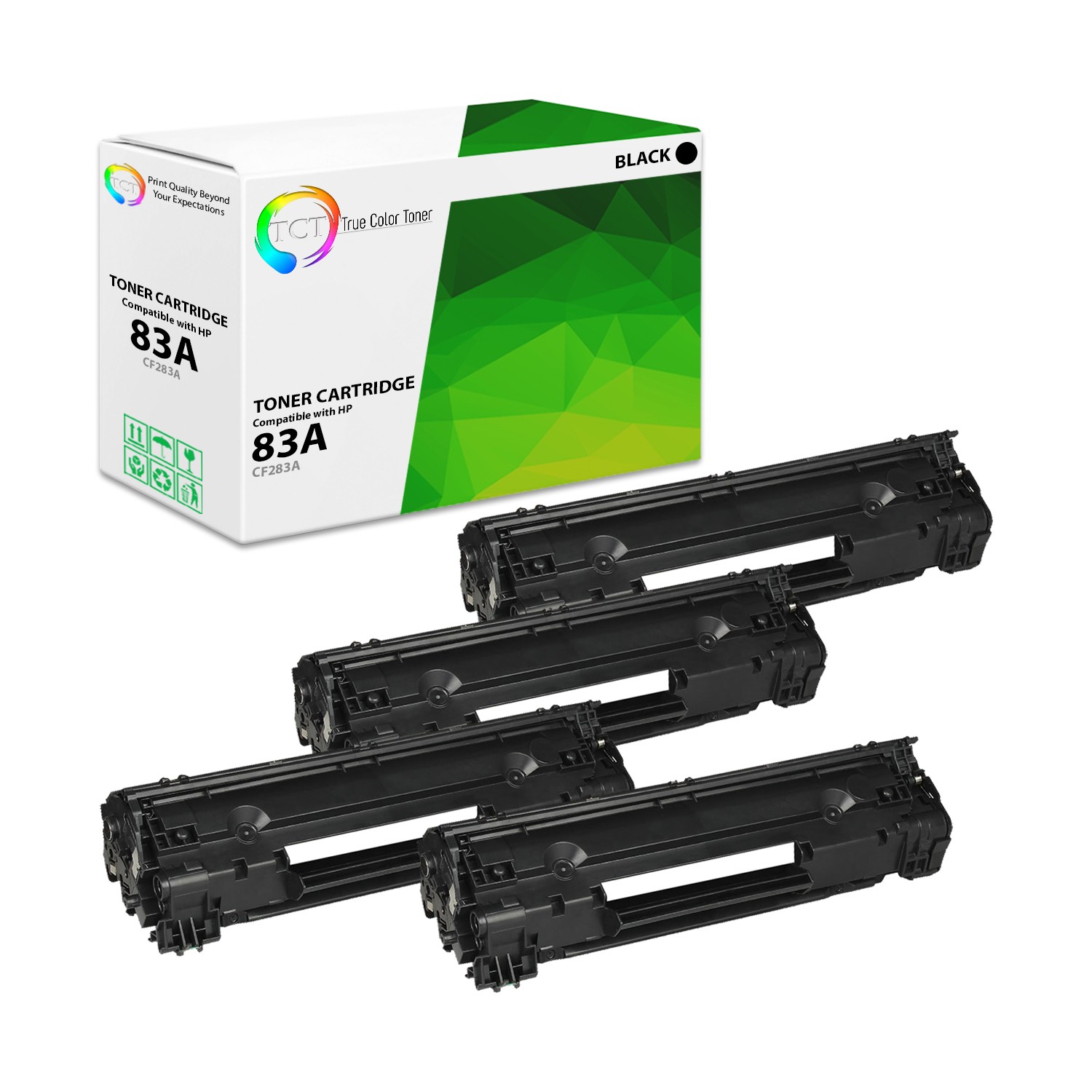 TCT 4 Black CF283A 83A Laser Toner Cartridges For HP Pro MFP M127fn M125nw