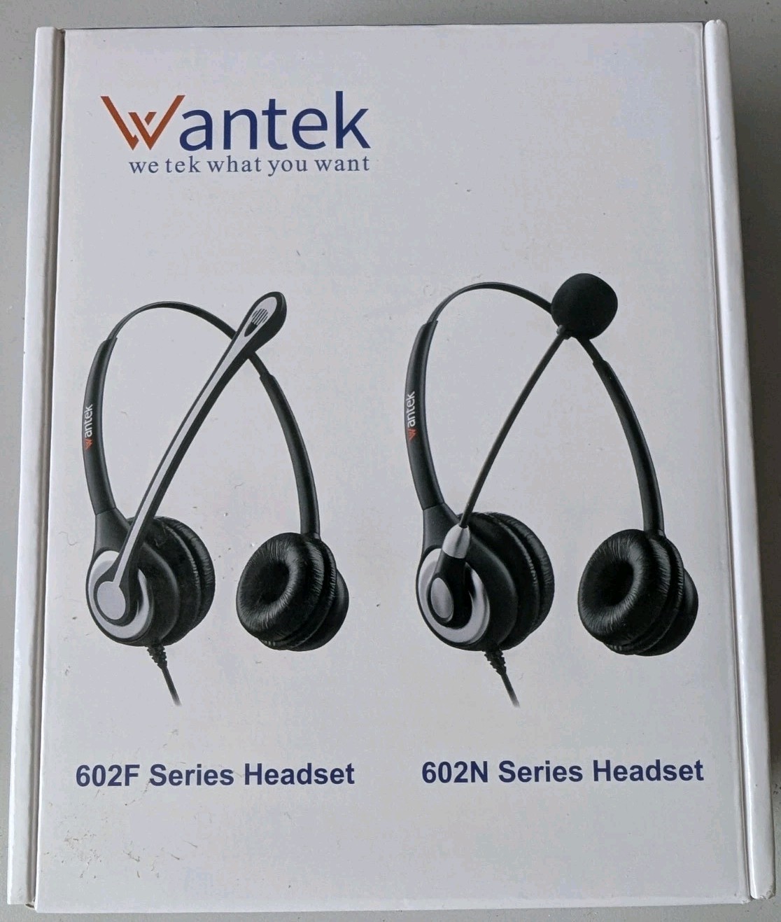 WANTEK A600F Wired RJ9 Double Ear Headband Headset Boom Mic Mute/Volume Nortel
