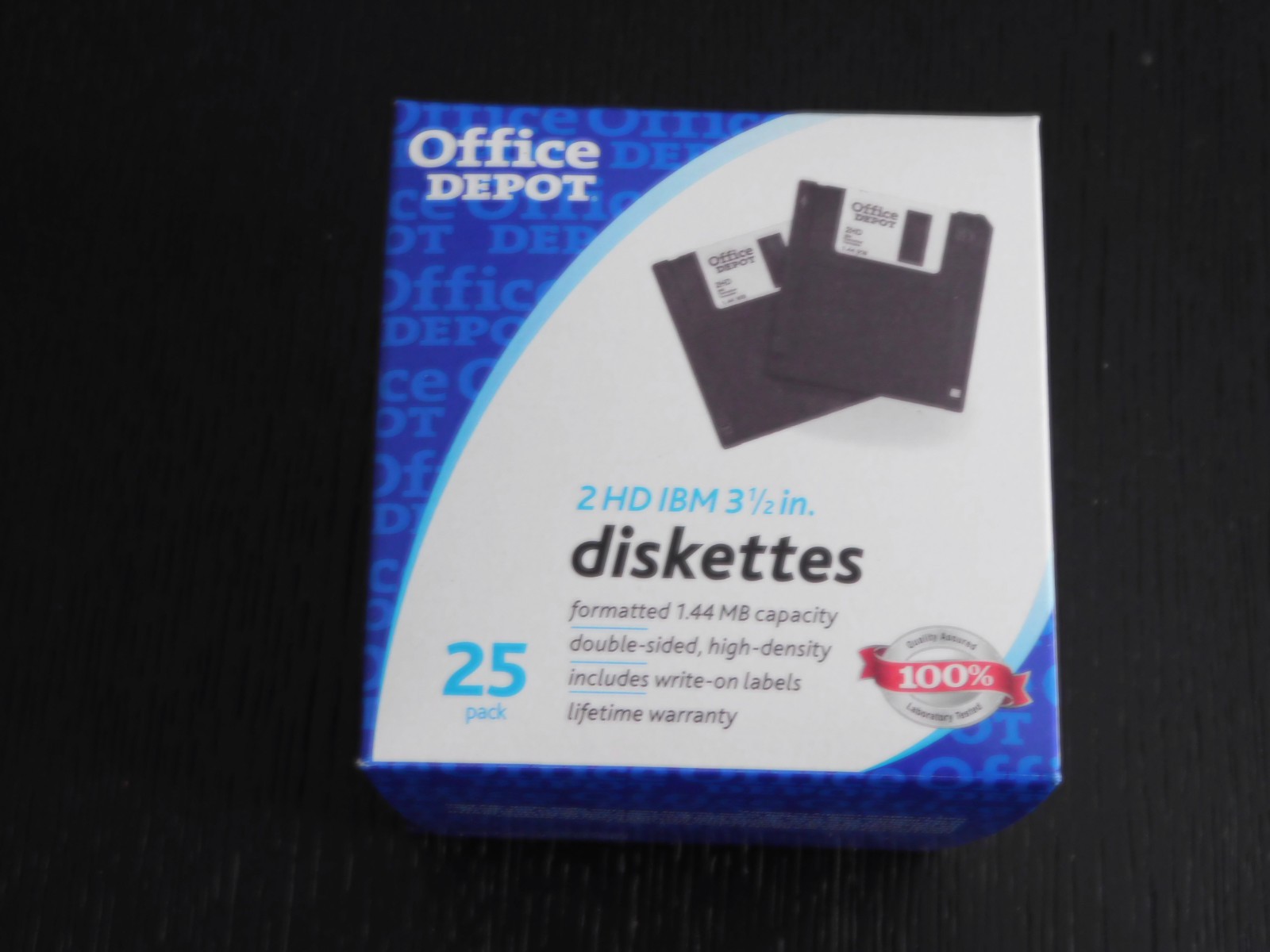 Office Depot 3.5 inch Diskettes 1.44 MB 2HD IBM Format 25 Pack-Same day ship out