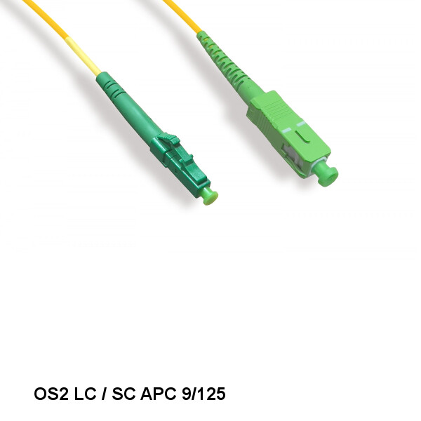 LOT 10pcs 1M LC/SC APC OS2 9 /125 Simplex Single-Mode Fiber Optic Cable OFNR