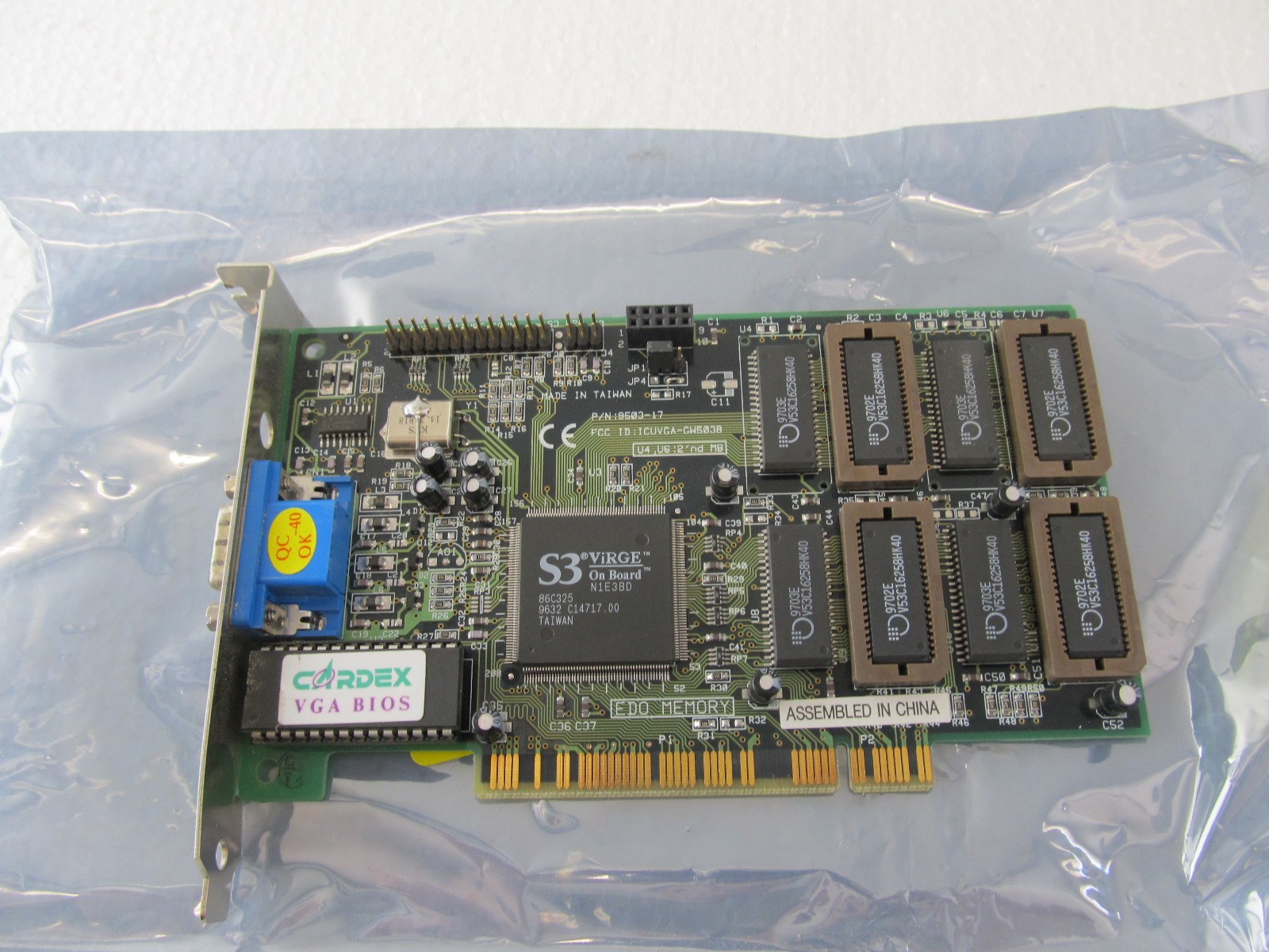 Magitronic S3 ViRGE 9503-17 Video Card, Vintage PC VGA PCI