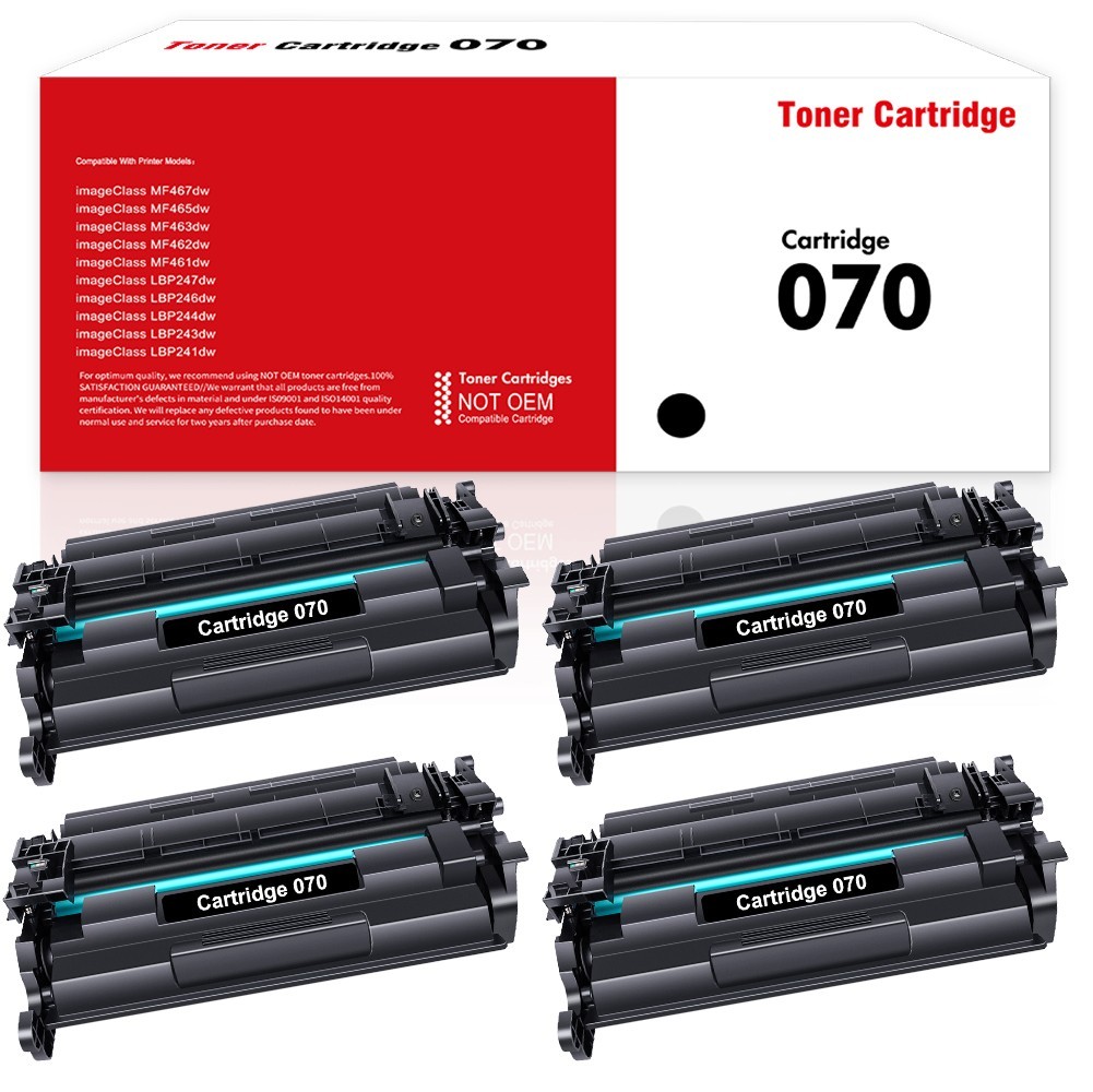 4 Pack 070 070H Toner Cartridge CRG-070 for Canon imageCLASS MF465dw LBP247dw