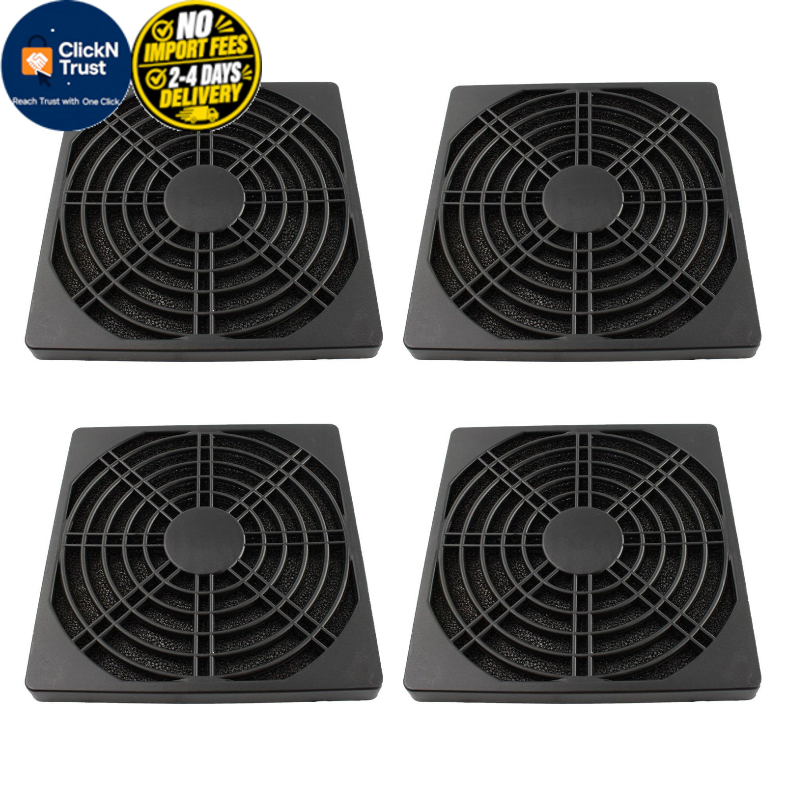Adyoney 4 Pcs 120mm Black 124 x 124 x 10mm/4.88 x 4.88 x 0.39", Black,120mm