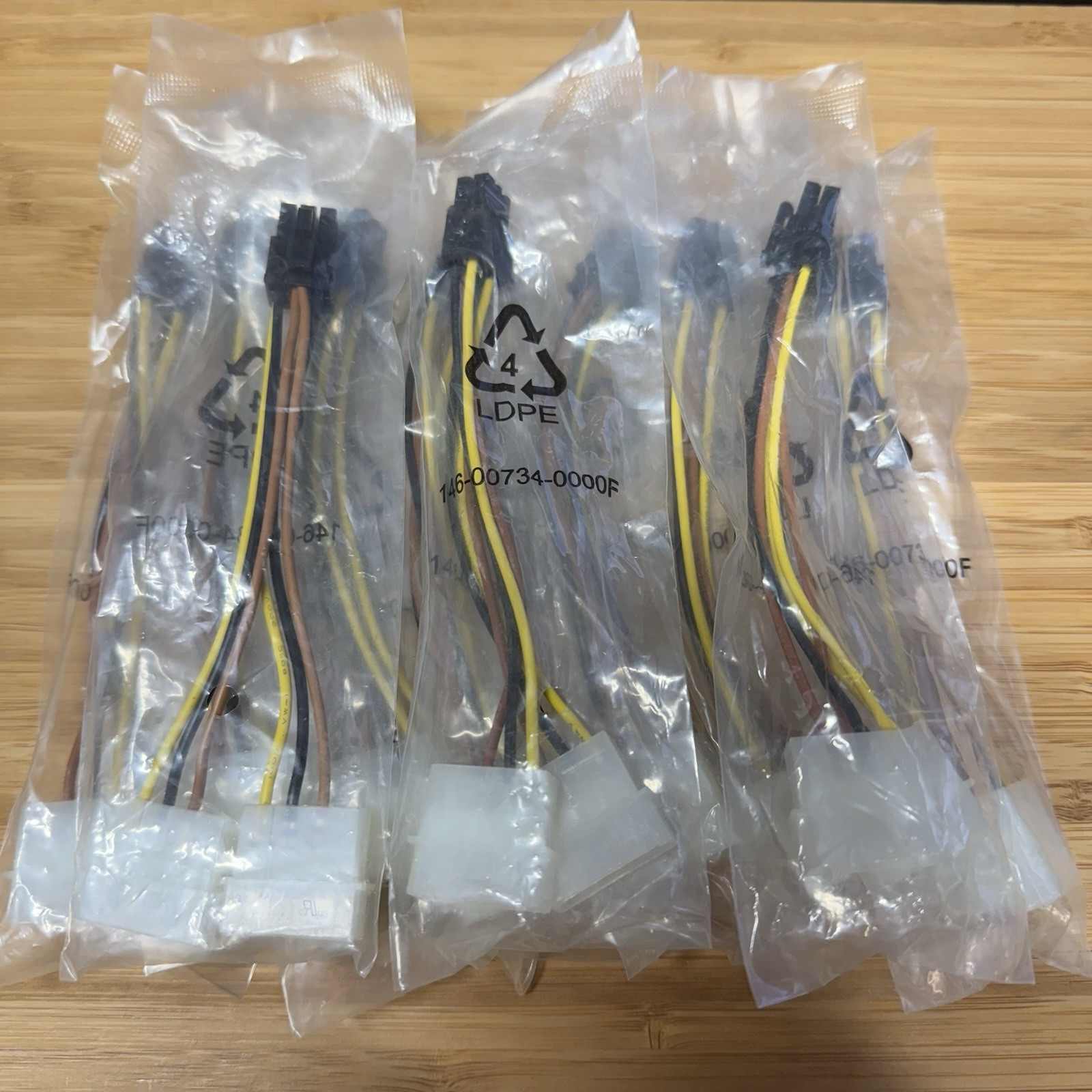 10x Dual Molex to 6-Pin PCIe Power Adapter Cable GPU Power Cord Lot