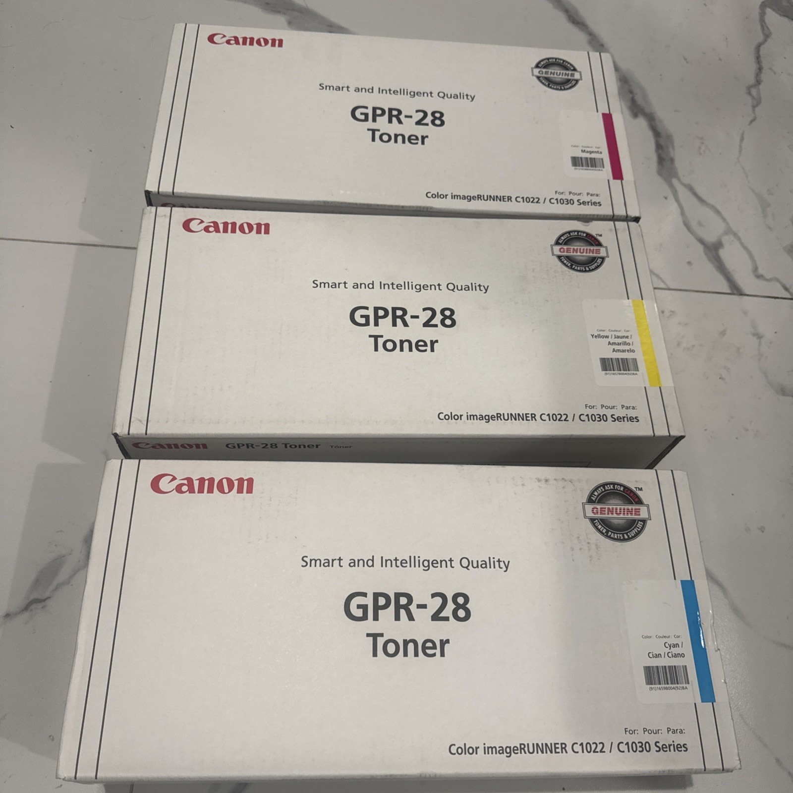 Canon GPR-28 Toner Cartridge Set Yellow Magenta Cyan for C1022 Series Brand New