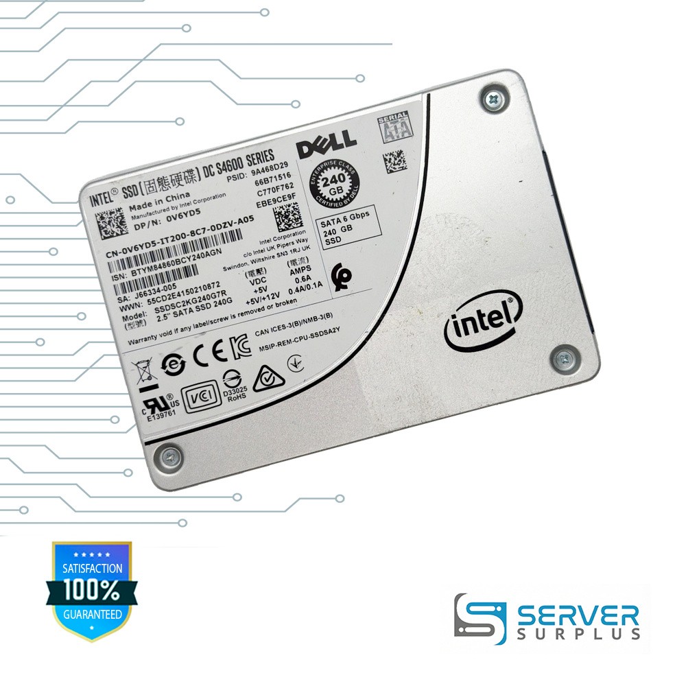 Intel DC S4600 Series 240GB SATA 6 Gb/s 2.5 in Enterprise SSD | SSDSC2KG240G7R