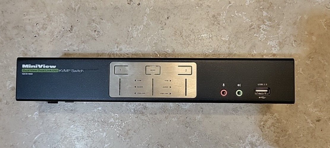 Iogear GCS1642 MiniView 2 portDual View Dual-Link DVI KVMP Switch w/Audio