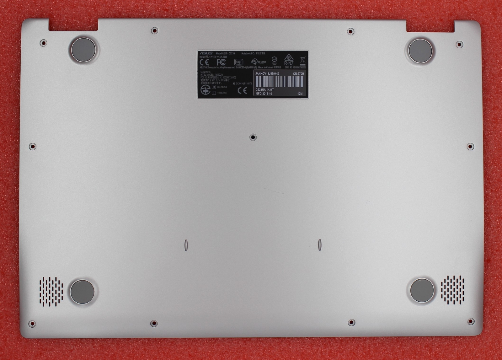 90NX01R1-R7D010 - Asus Chromebook C523NA Bottom Base Cover