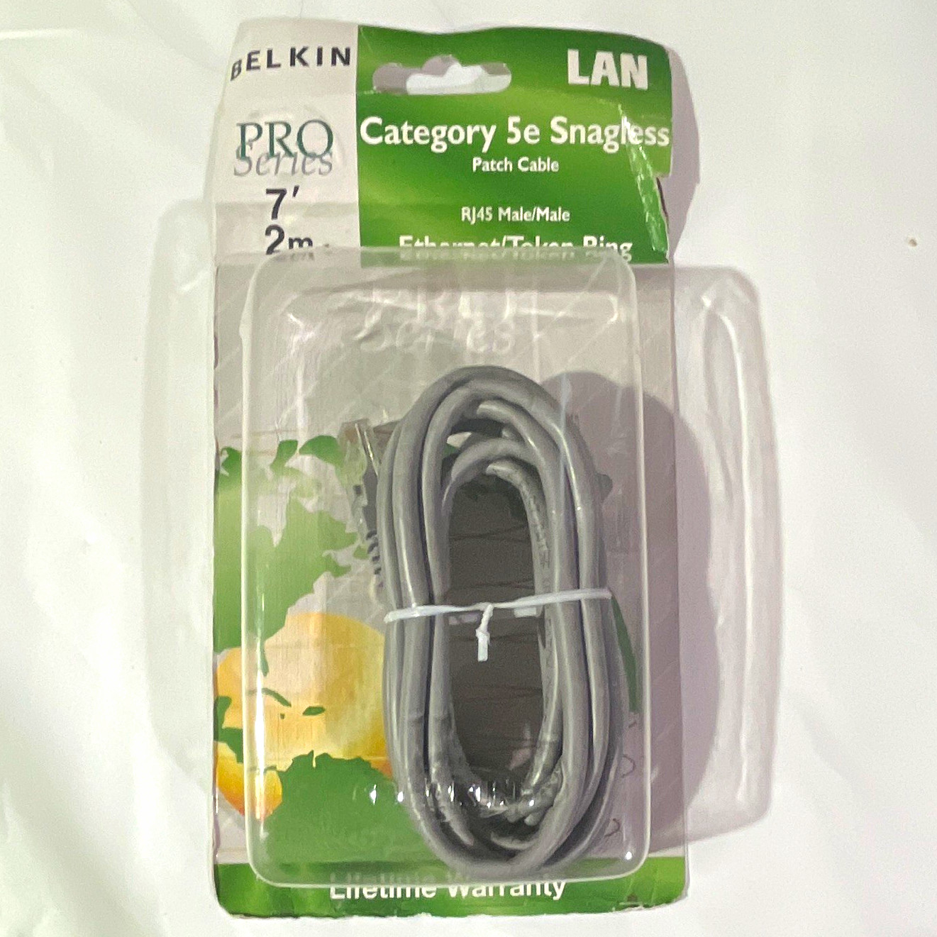 Belkin Pro Series Cat 5e RJ-45 Ethernet Patch Cable 7ft Gray Snagless