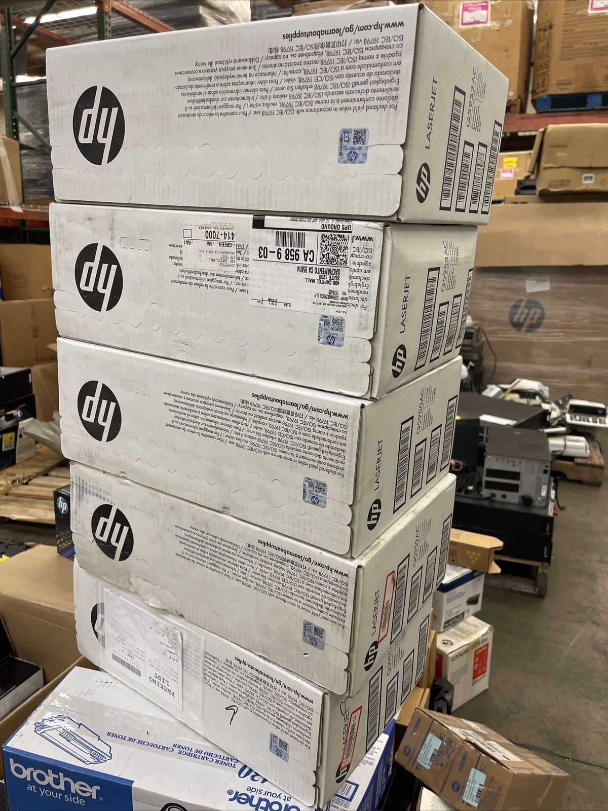 Set of 5 HP Q5950AC Q5951AC 2Q5952AC Q5951AC White Boxes For HP  4700