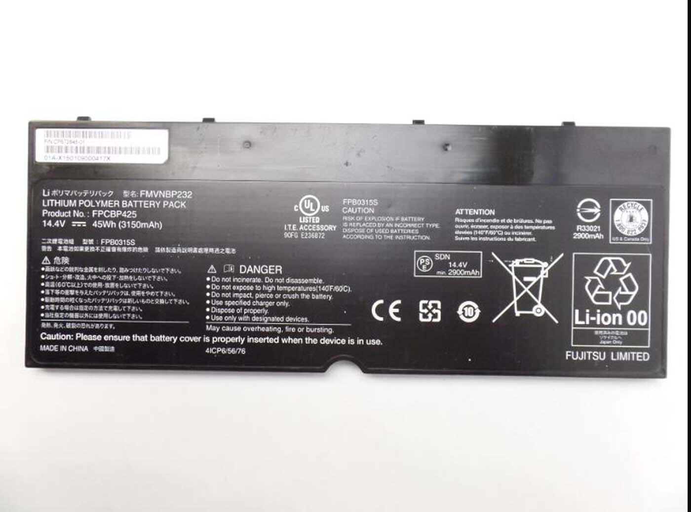 Genuine Battery FMVNBP232 FPB0315S For Fujitsu LifeBook T904 T935 T936 U745 New