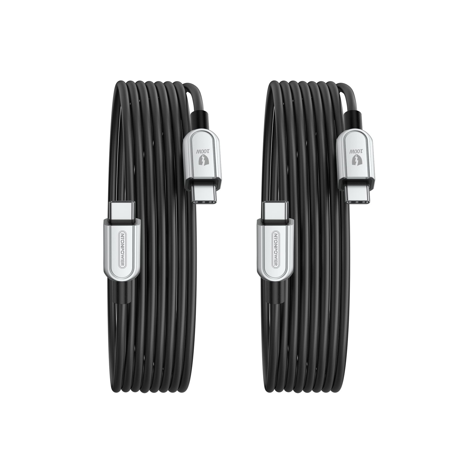 NTONPOWER USB C Cable, 10FT 2-Pack 100W Type C to C 10FT, Black