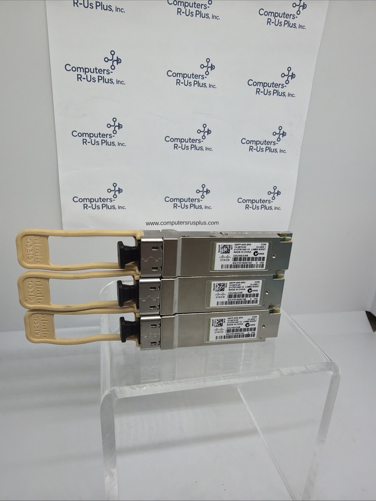Qty 3 Genuine Cisco 40Gb QSFP-40G-SR4 10-2672-02 850nm Transceiver