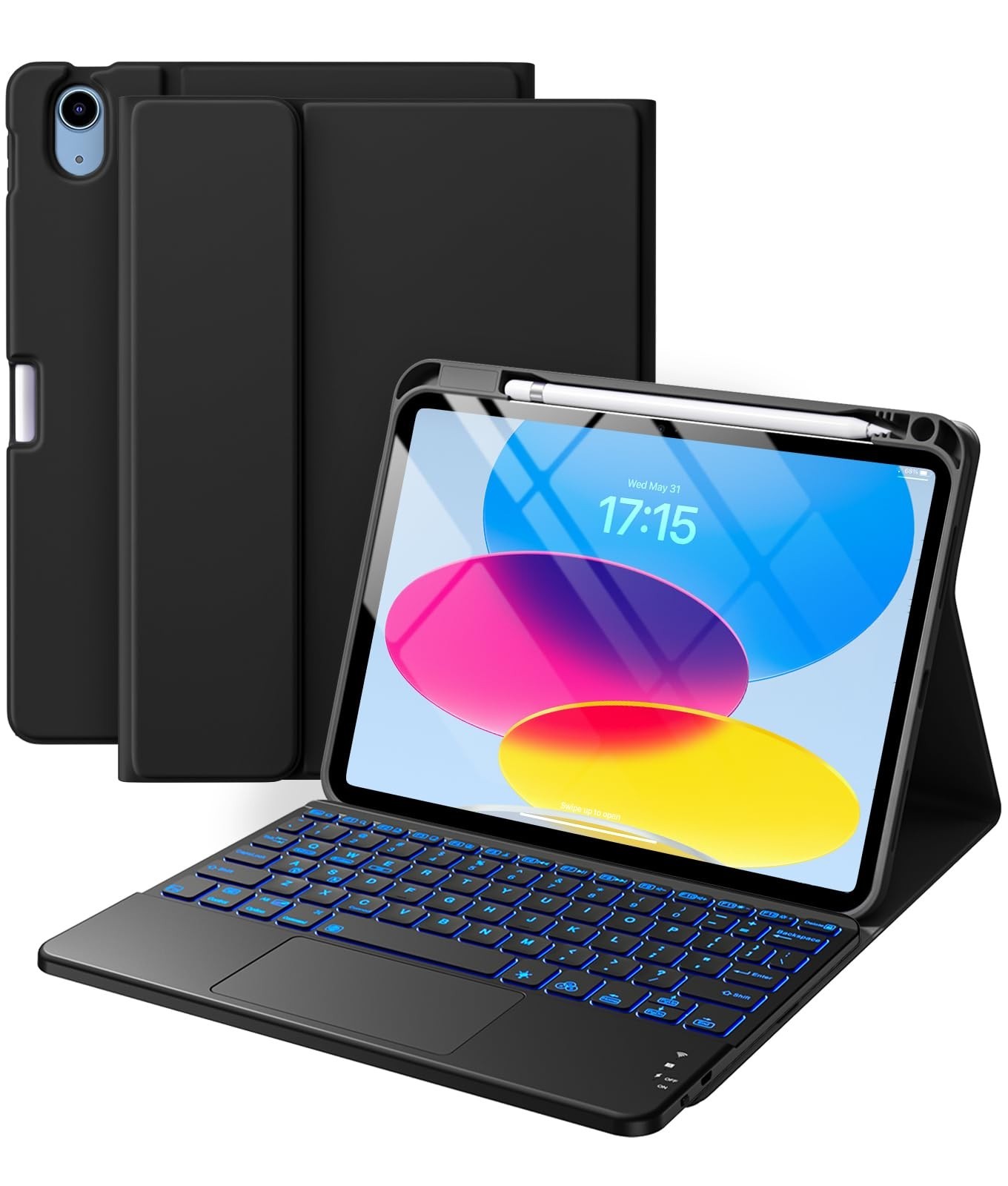 Harvopu Compatible for iPad 11th 10th Generation Case with Keyboard