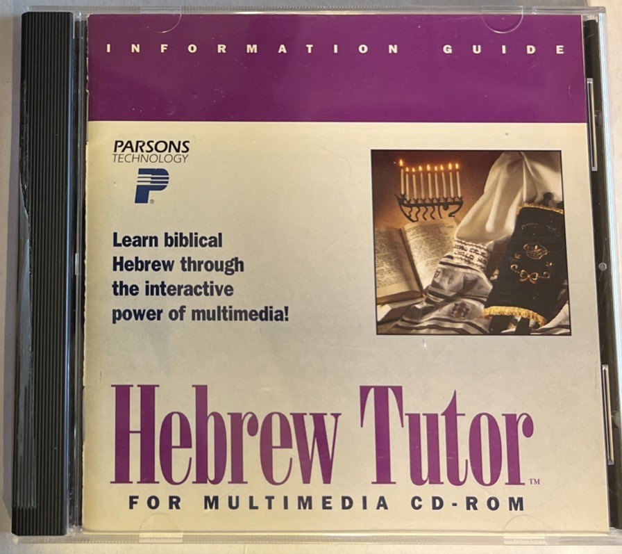 Hebrew Tutor  Multimedia CD-ROM Windows 3.1 or Later-Parsons Technology 1995. FF