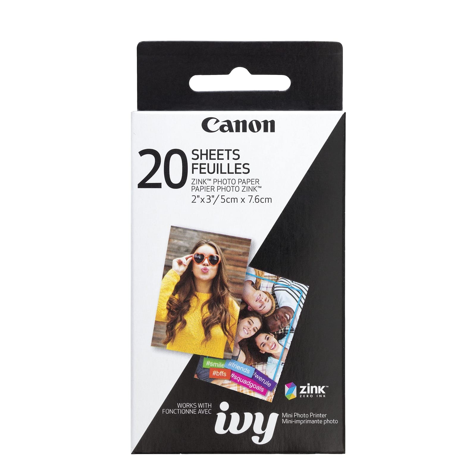 Canon IVY ZINK 2" x 3" Photo Sticker Paper 20 Sheets for Mini Photo Printers
