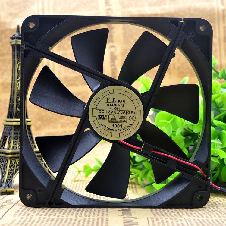 1pc D14BH-12 DC12V 0.70A cooling fan 2 pin 140*140*25mm