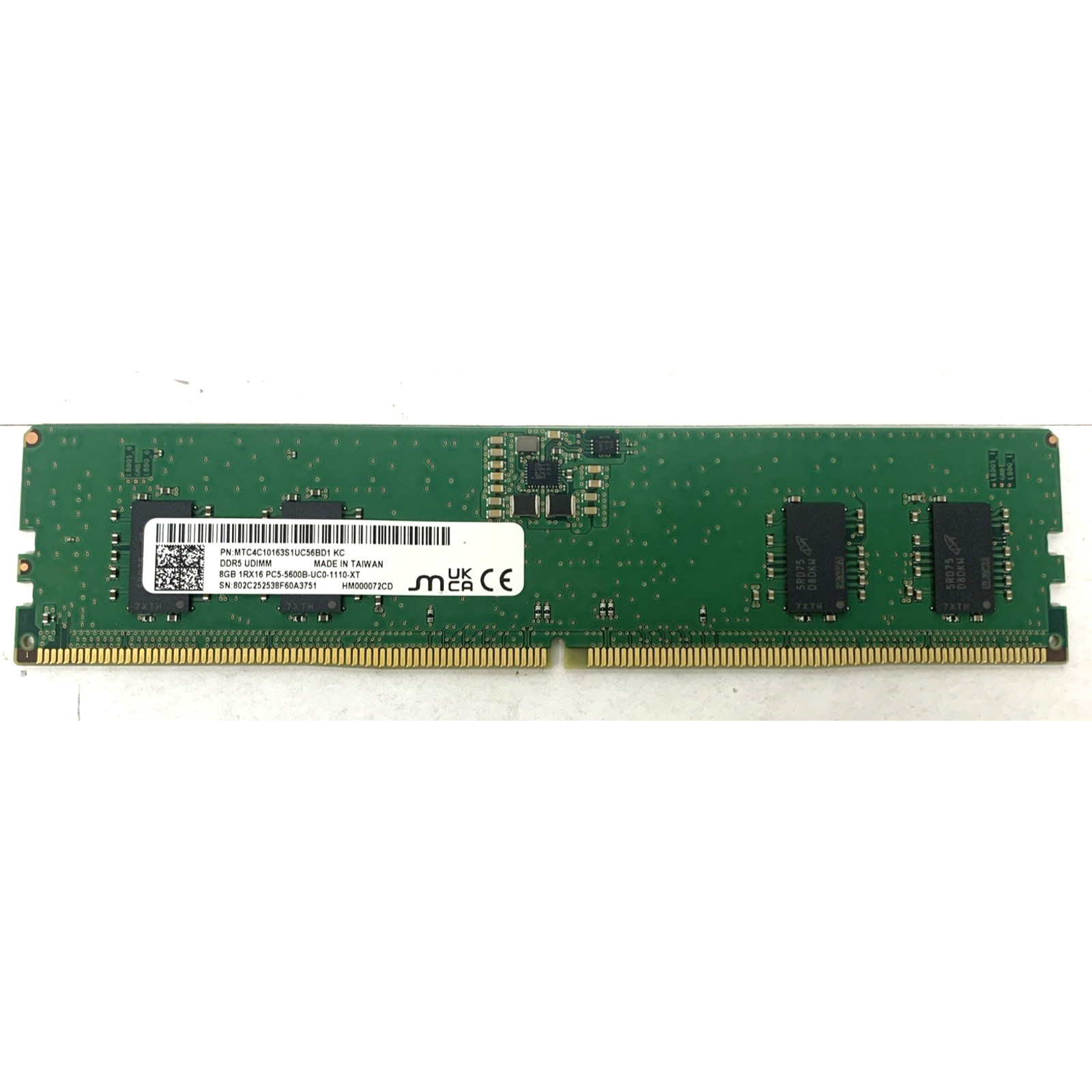 Micron 8GB DDR5 4800 MHz PC5-44800 DIMM Desktop Memory RAM (MTC4C10163S1UC56BD1)