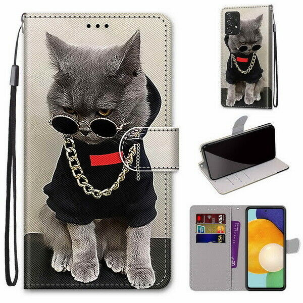Flip Lion Marble Cat Flower Wallet Cover Case For 16 17 15 Pro Max Air