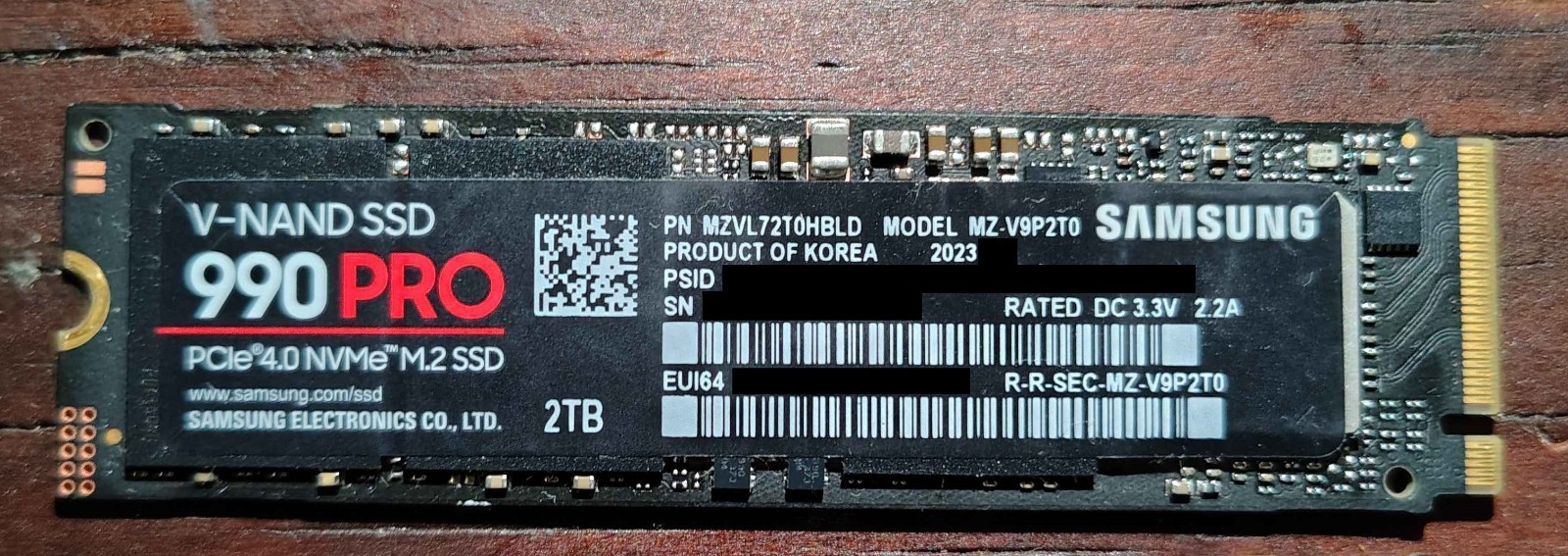 Samsung 990 PRO 2TB M.2 NVMe PCIe 4.0 Internal SSD MZ-V9P2T0 - Low Writes