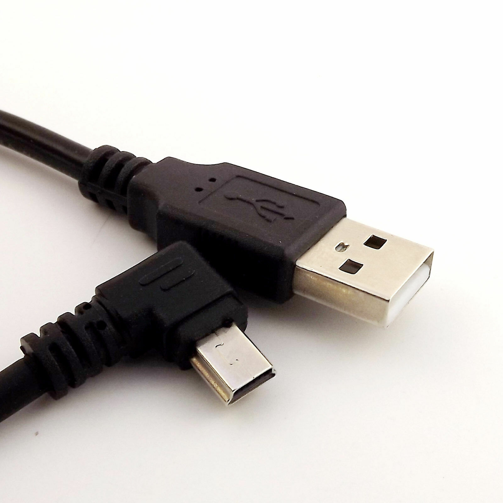 5x 1FT Mini USB Male 90 Degree Left Angled to USB 2.0 A Male for Camera Mp4 GPS