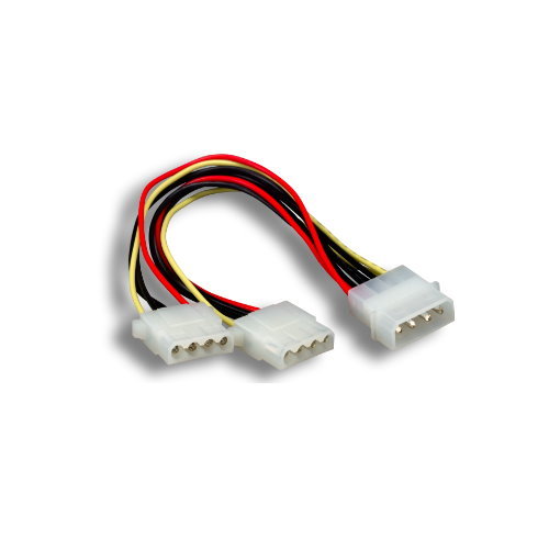 4-Pin Molex Male to 2X 4 Pin Molex Female IDE Y-Splitter Power Cable Adapter 8"