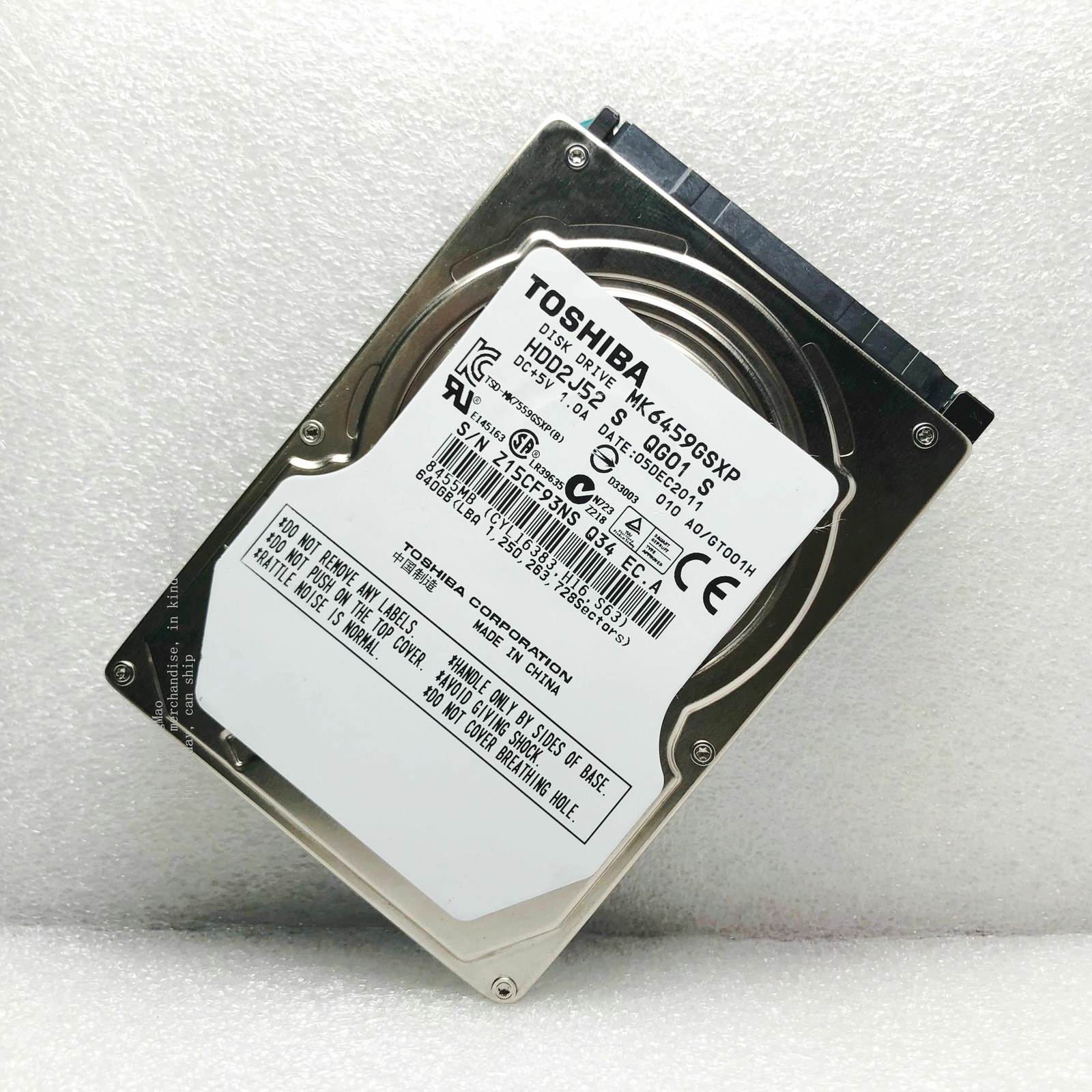 Special purpose Toshiba 640GB 5400RPM 2.5" MK6459GSXP hard drive