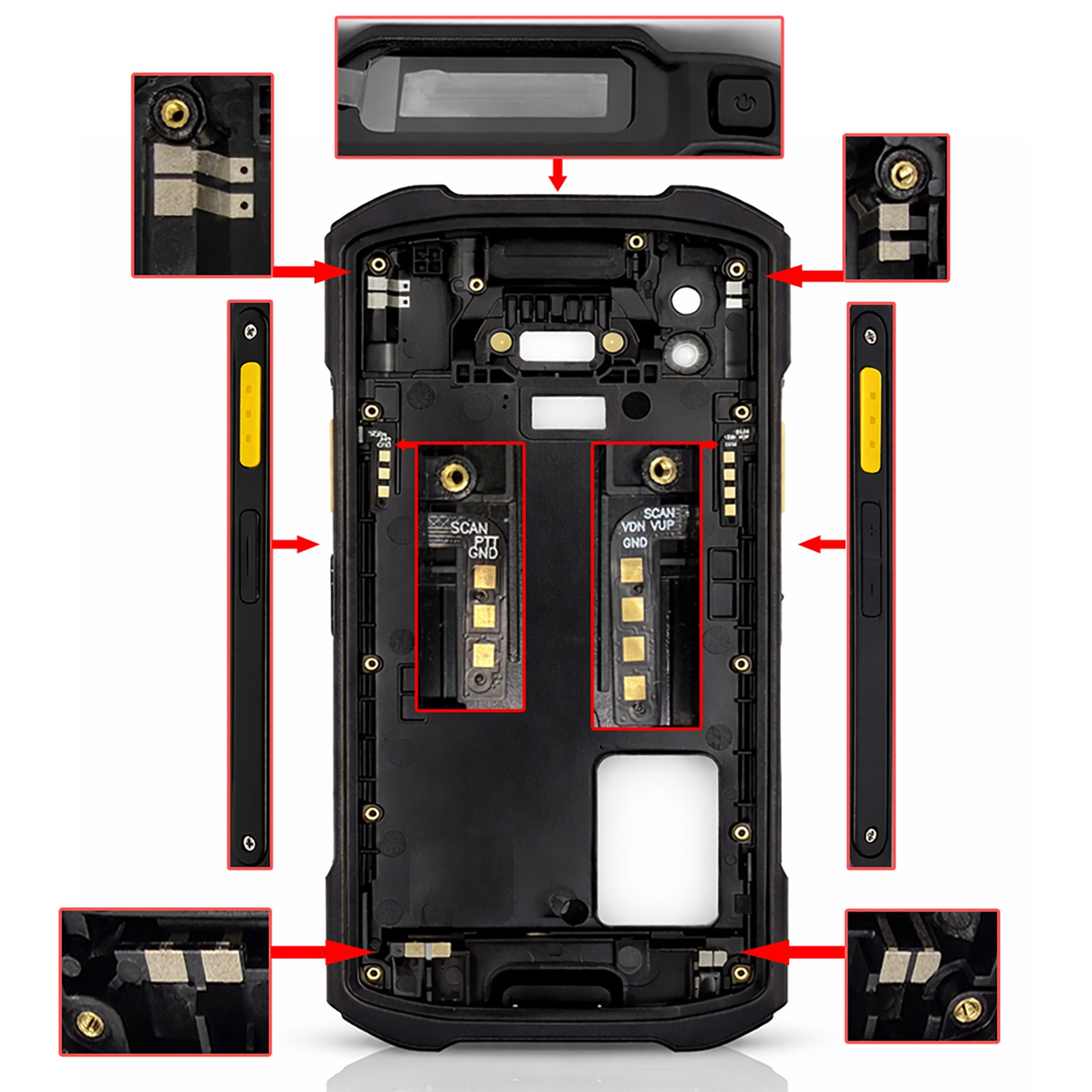 OEM New Back Cover with Side Switch, Strip, Antennas, Button, Lens for TC21 TC26