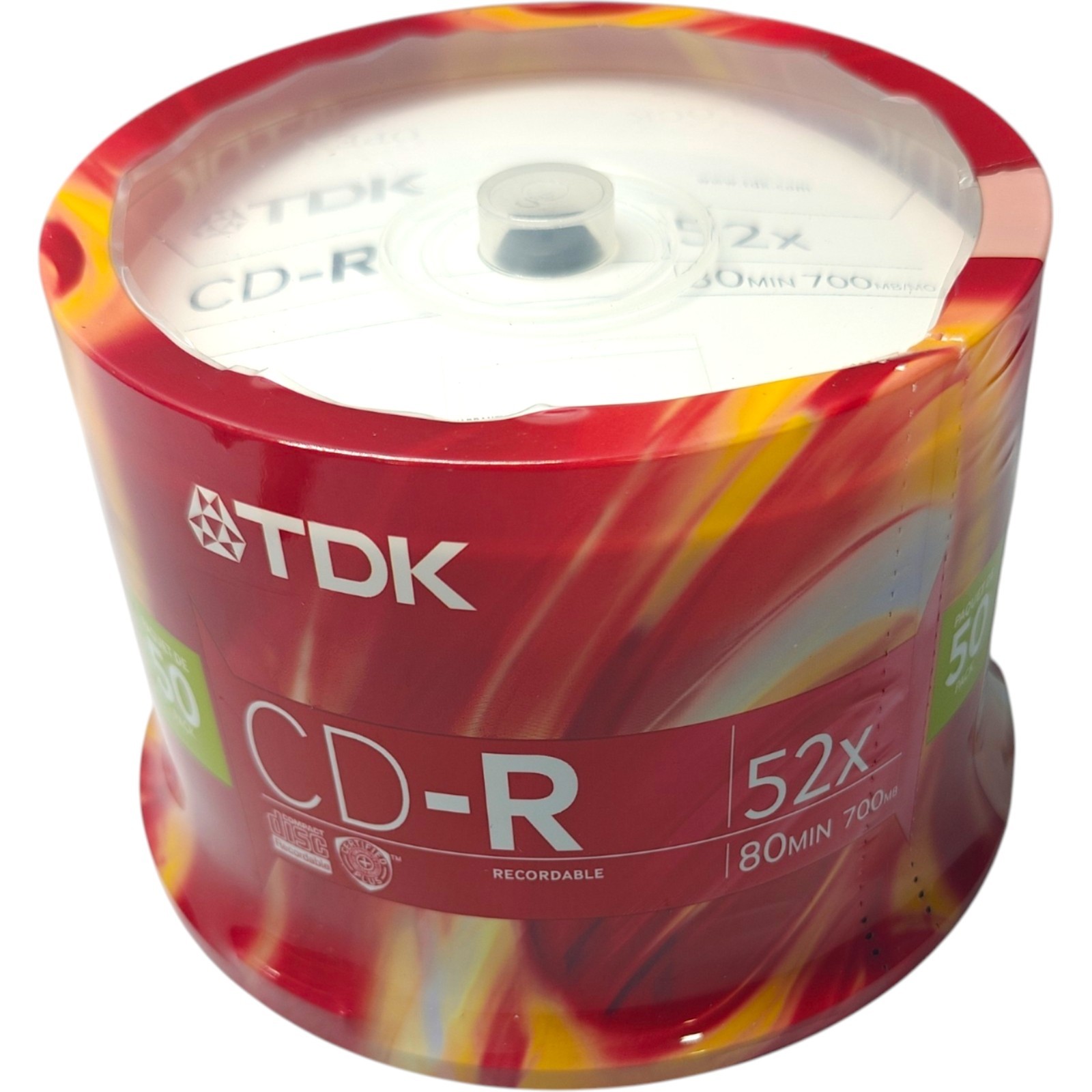 TDK CD-R Blank Discs Recordable 50 Pcs 52X 80 Min 700 mb Spindle Sealed NEW