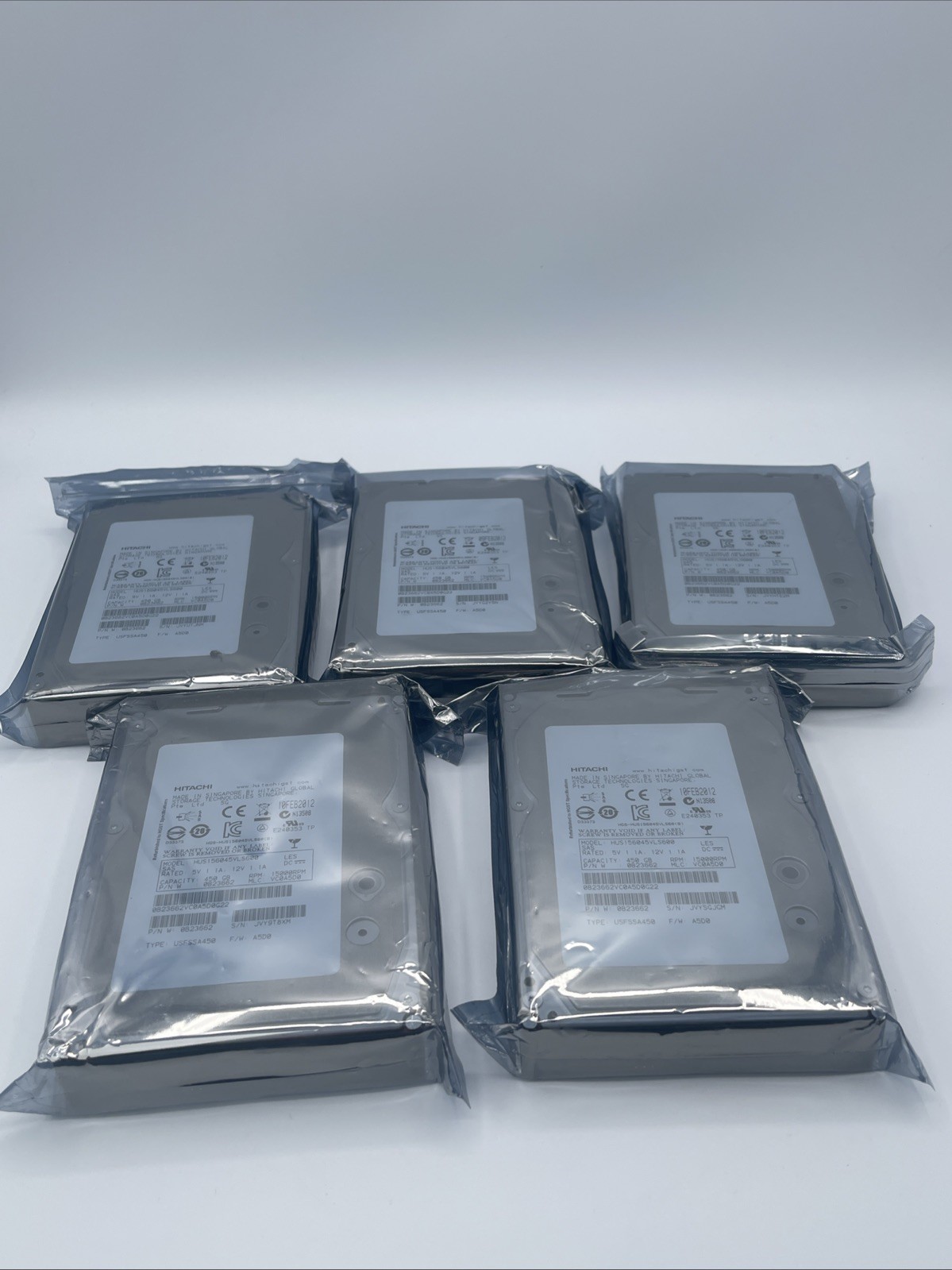 5x HGST Spec Hitachi HUS156045VLS600 450GB 64MB 15K SAS 3.5" Hard Drive