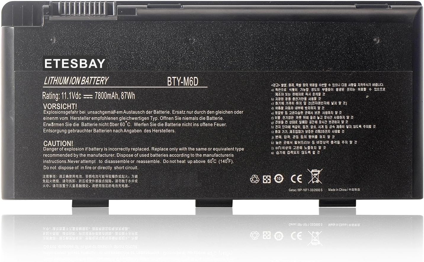 BTY M6D Laptop Battery Replacement for MSI GT60 GT70 GX780R GX680 GX780 GT780R