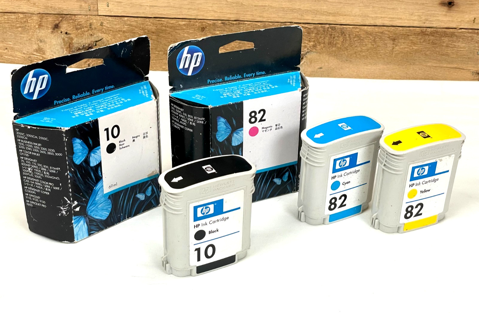 GENUINE SET 5 HP #10 #82 INK 69ml DESIGNJET 500 800 C4911A C4912A C4913A C4844A