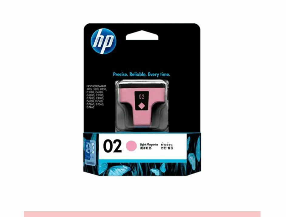 NEW Hewlett Packard HP Ink Cartridge 02 Light Magenta Photosmart Printers L@@K 