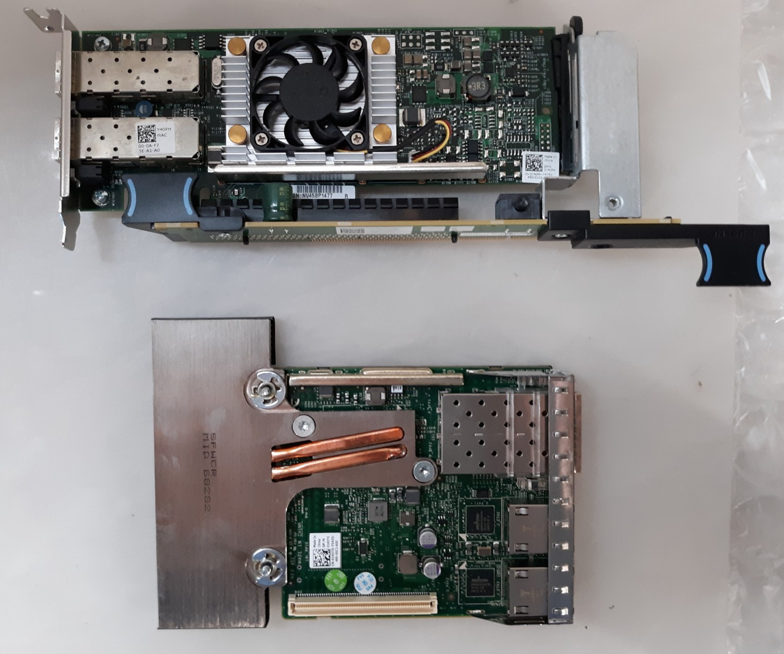 Dell PowerEdge Bundle Broadcom 0Y40PH 2-Port NIC + 1x PCIe Riser Card +  0165T0