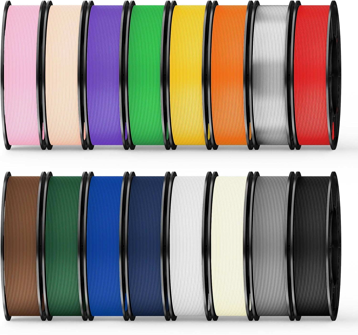 16 Color Pack PETG Filament Bundle, Multicolor Strong PETG 3D Printer Filament 1