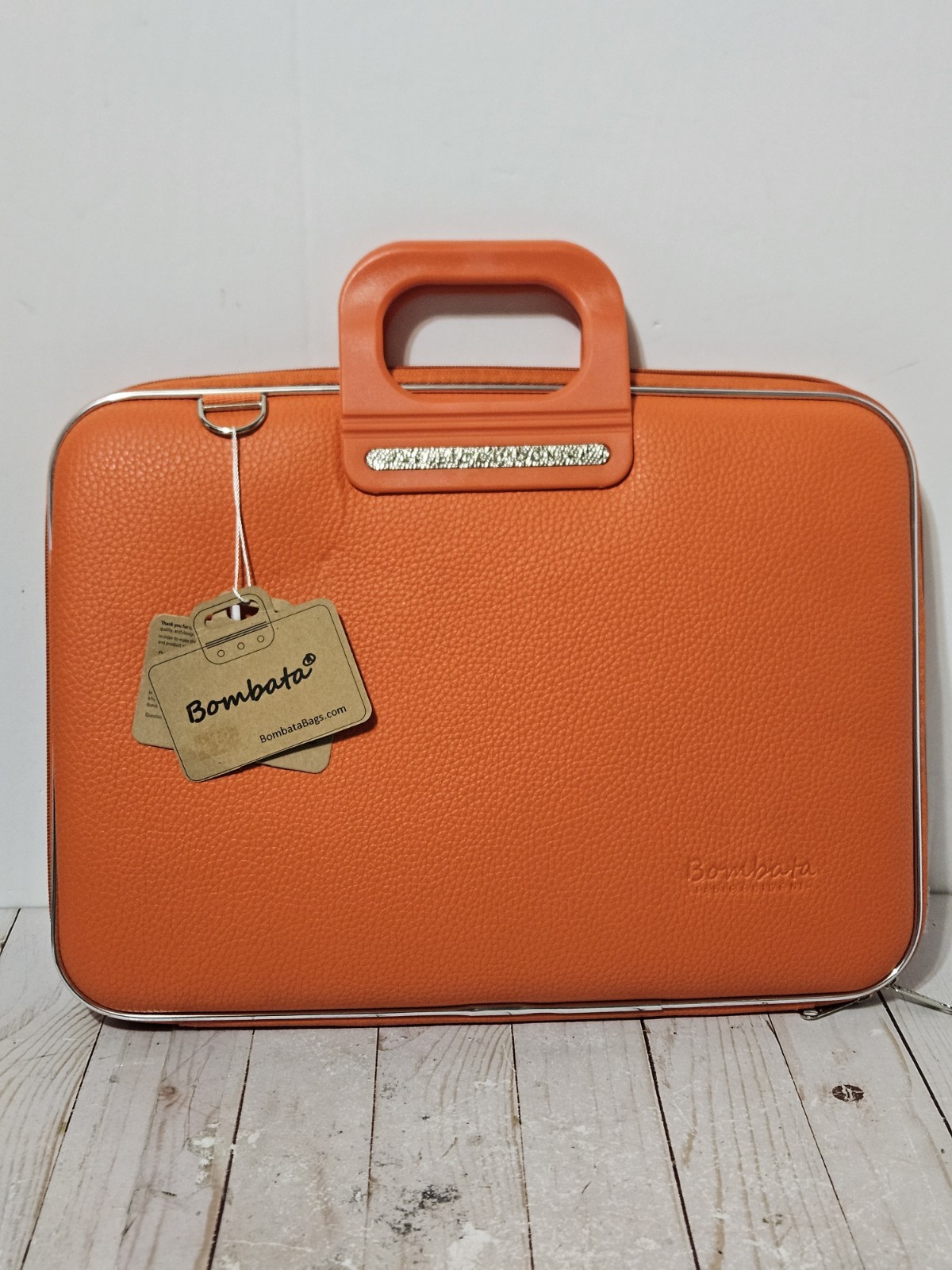 Bombata Orange 15" Cocco Briefcase Fabio Guidoni Pebbled Artificial Leather