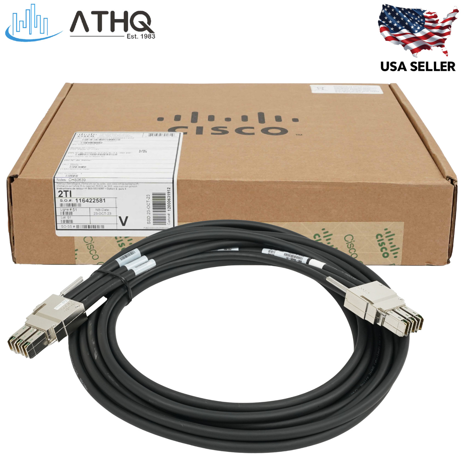 Cisco STACK-T1-3M 3m StackWise-480/1T Cable Catalyst 3850 C9300 C9300X Refresh