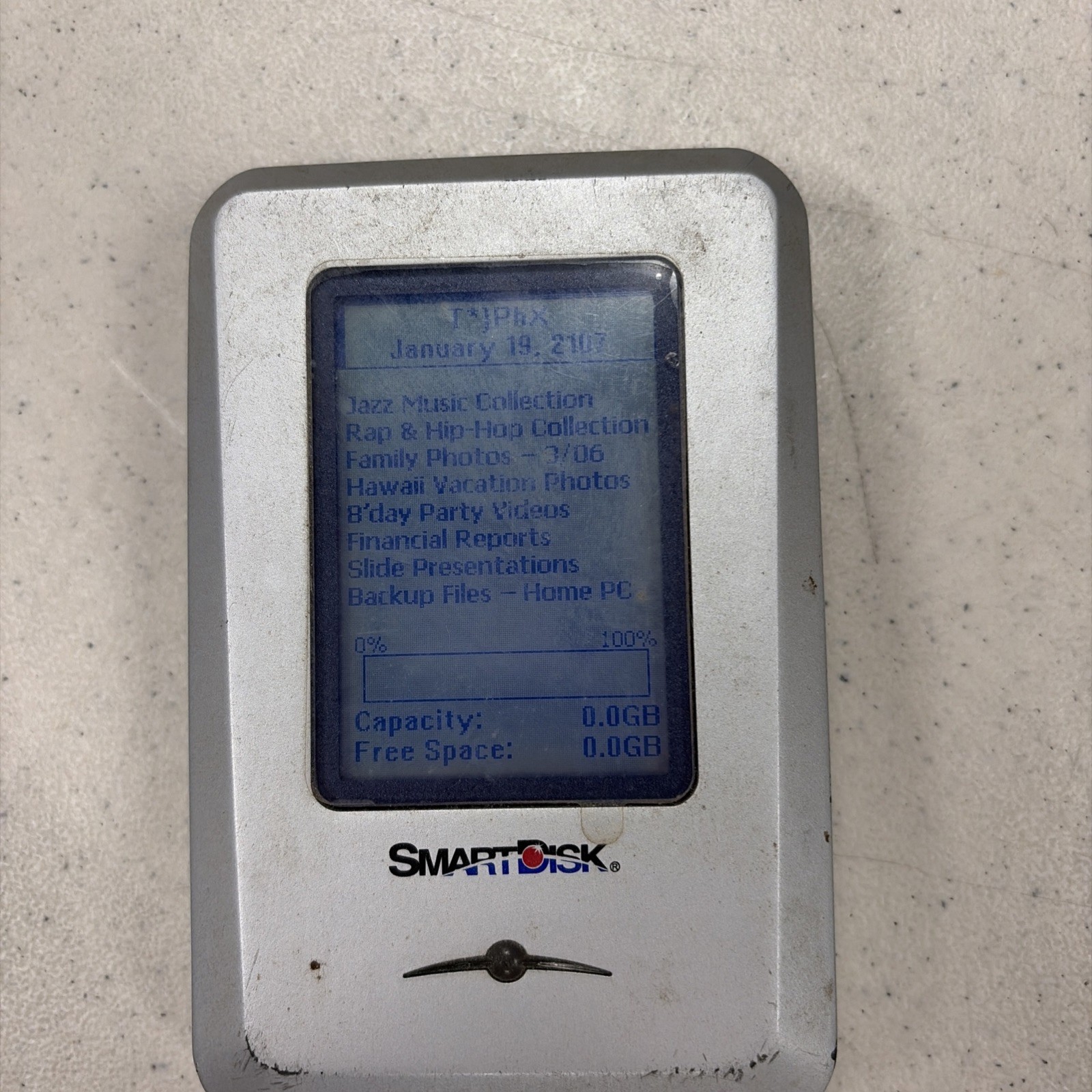 SmartDisk Firelite USBFLXP120 Portable External Hard Dive LCD Vintage Untested