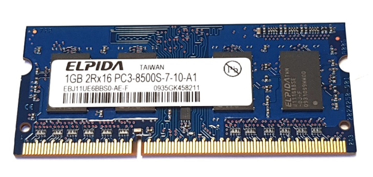 Dell Elpida Memory Card DDR3 SODIMM Non ECC PC3-8500 1066MHz 2Rx16 F679F 0F679F