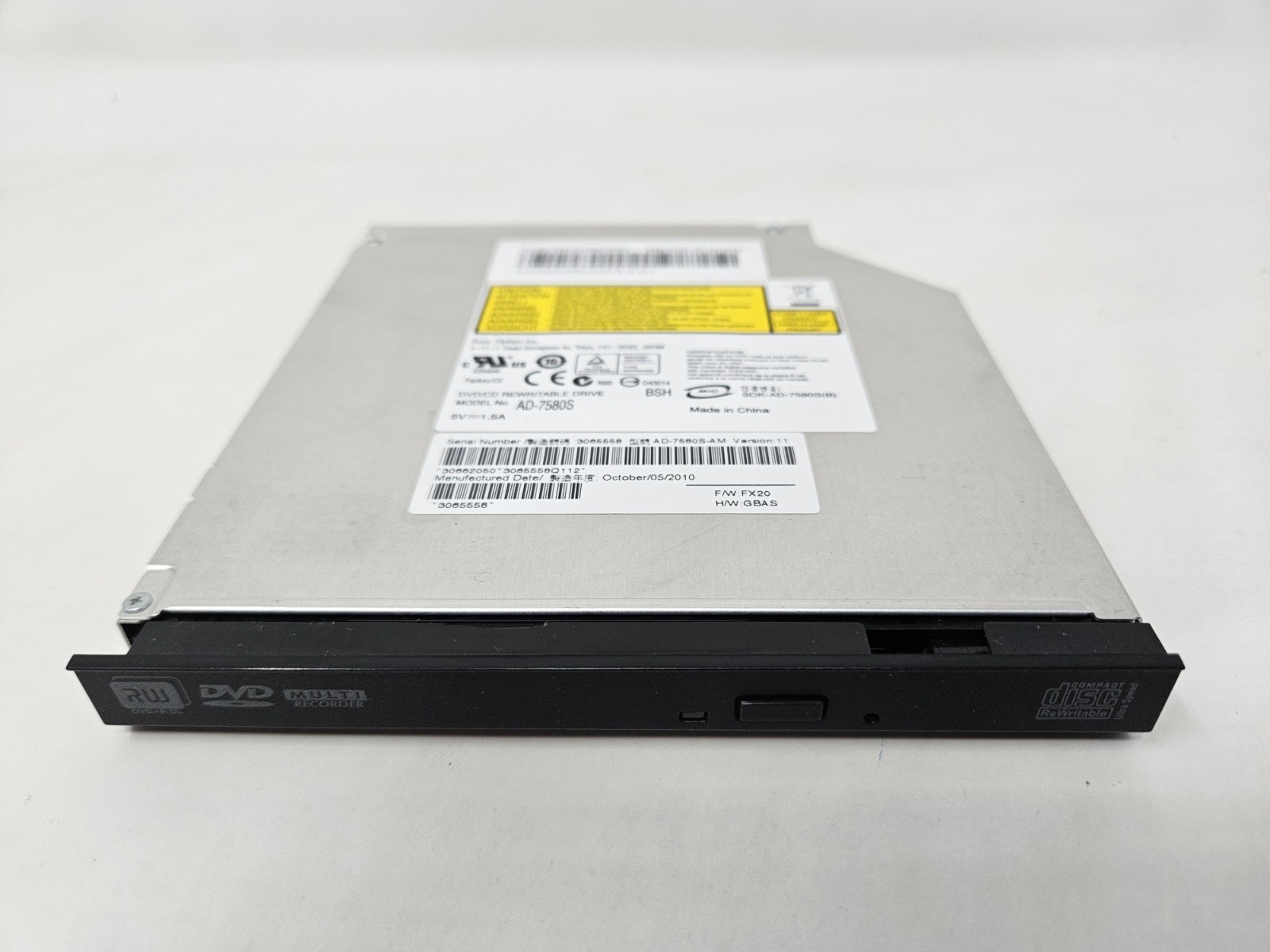 Sony Optiarc AD-7580S SATA DVD-RW SATA Optical Drive - TESTED