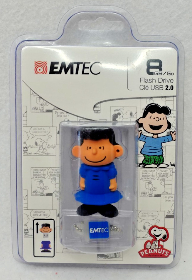 NEW Emtec 3D Peanuts Snoopy Lucy Character 8GB USB 2.0 Flash Drive Lucy