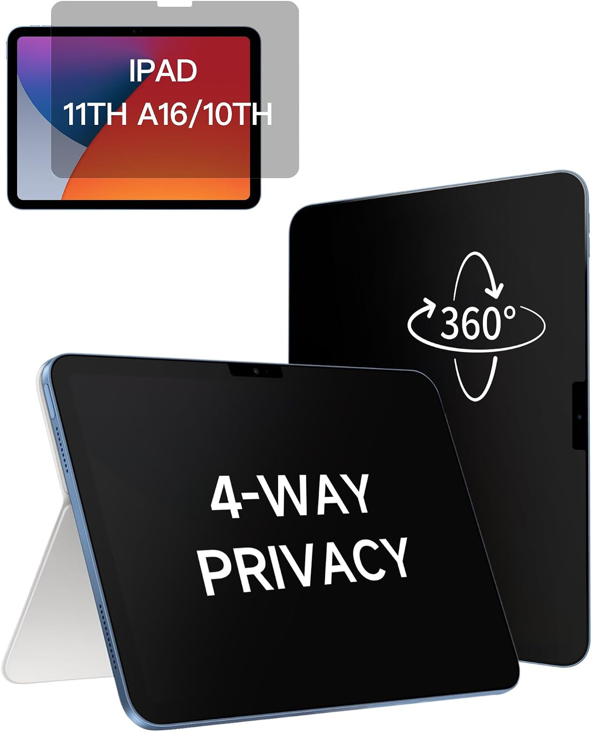 360° Privacy Matte Screen Protector for Ipad A16 11Th 11-Inch & 10Th