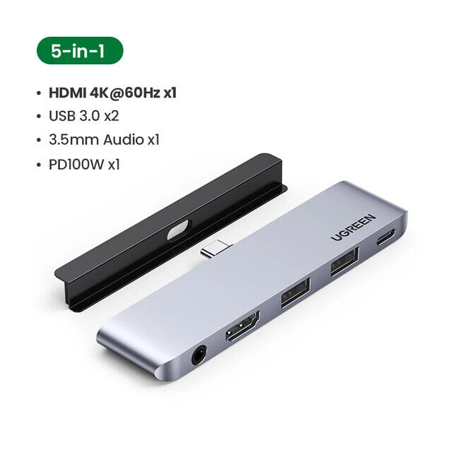 UGREEN 4K@60Hz USB C HUB USB Type C 3.1 to HDMI USB 3.0 PD 100W 3.5mm for iPad