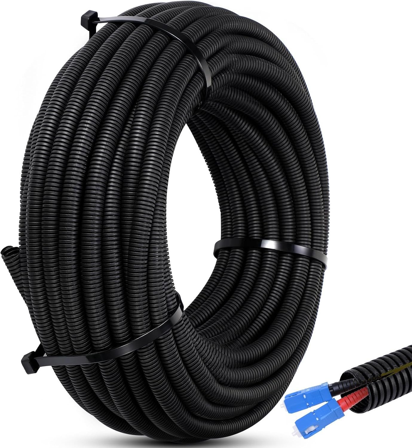 1 Inch X 20 Ft Split Wire Loom Tubing Protector Plastic Electric Wire Covers