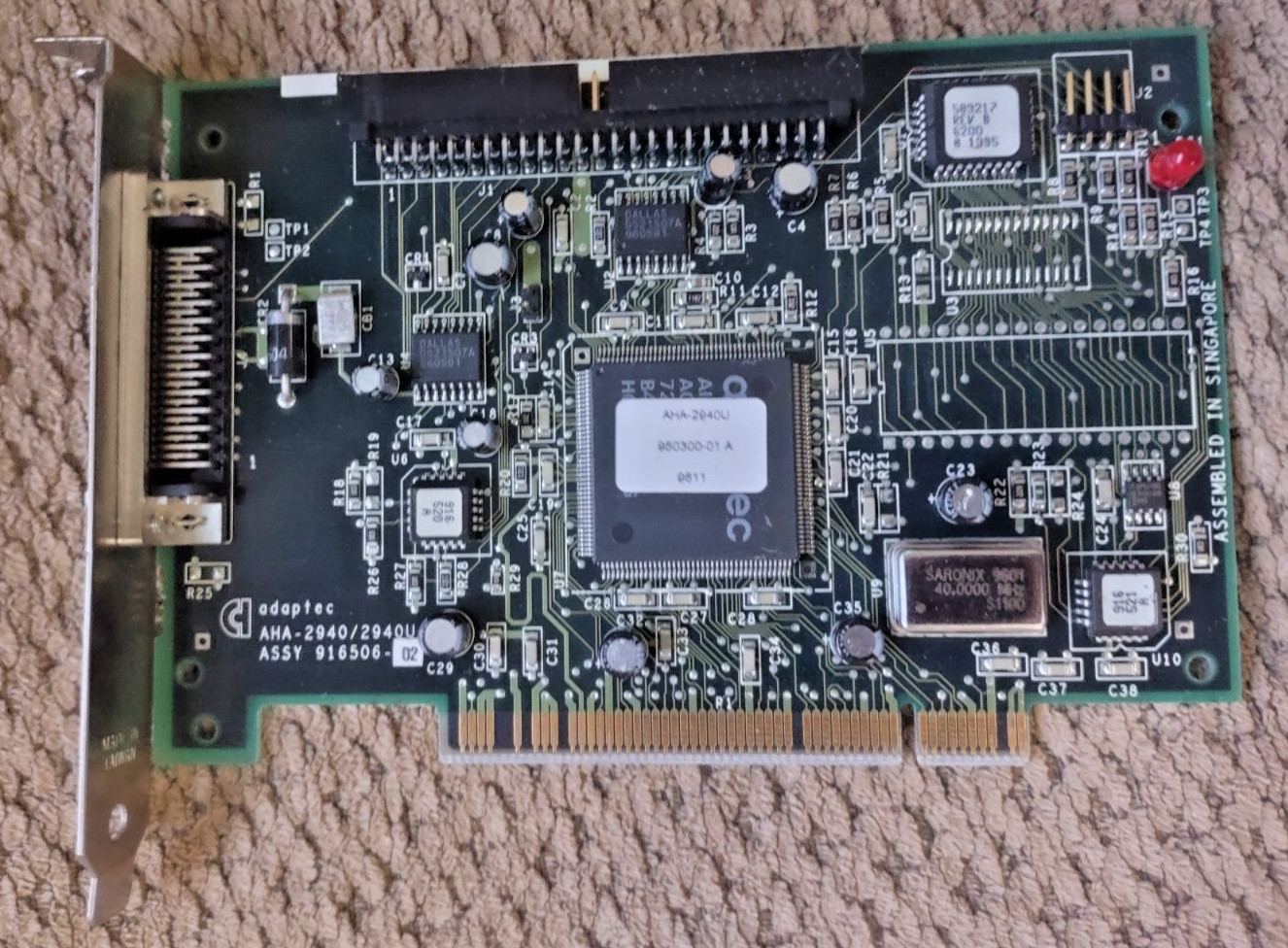 Adaptec AHA-2940 2940U SCSI 50 PIN PCI Controller Card RARE Vintage Tested/Works