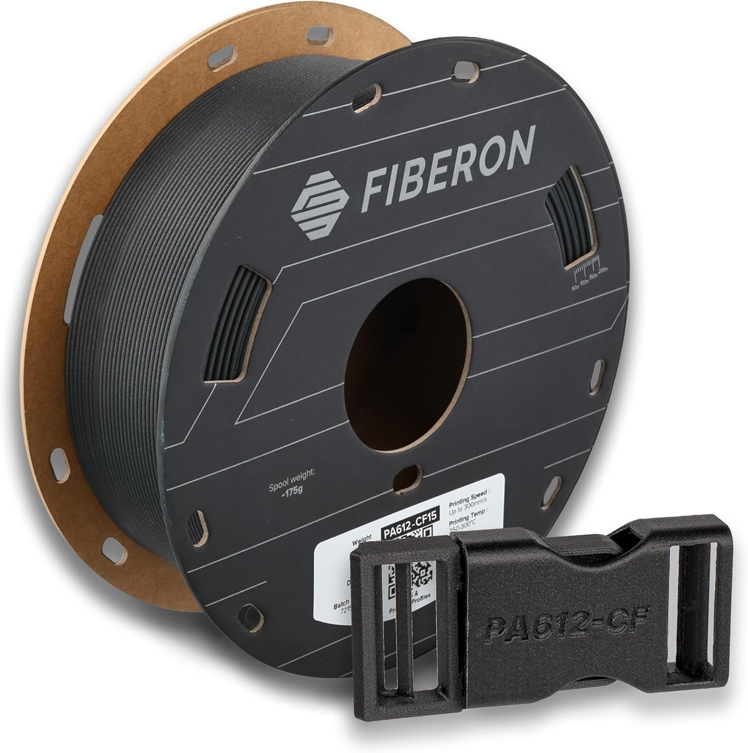 3D Printing Filament Carbon Fiber Nylon 1.75mm Black 0.5kg Fiberon PA612-CF15