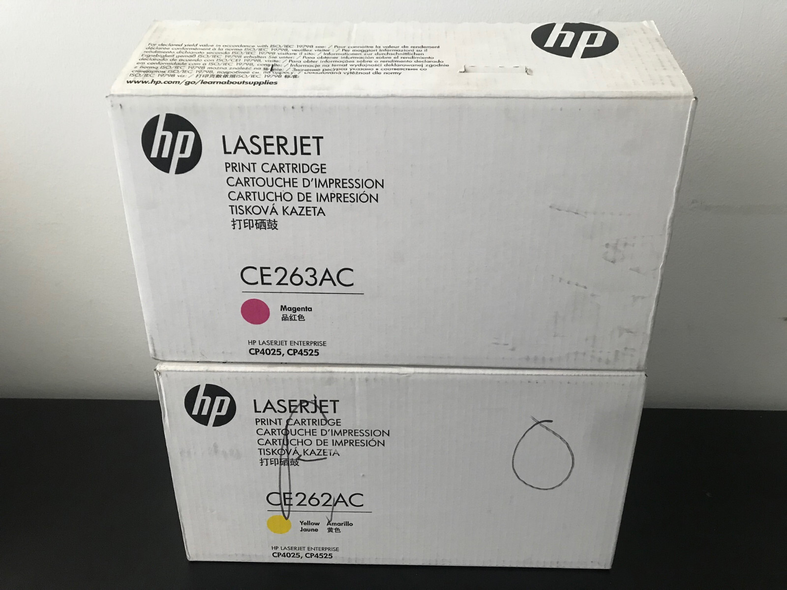 Genuine New HP 648A CE262AC CE262A CE263AC CE263A Yell Mag Toners CP4025 CP4525