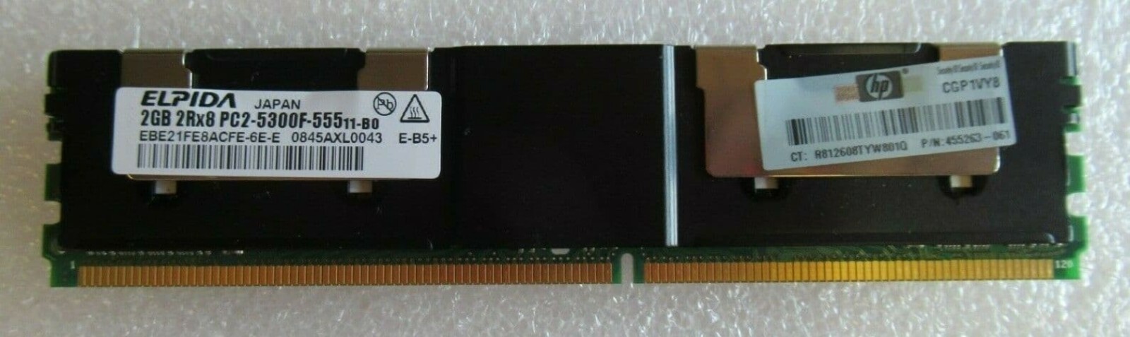 2GB DDR2 PC2-5300F 667MHz FBDIMM (HP P/N 455263 -061) Server Memory RAM ONLY